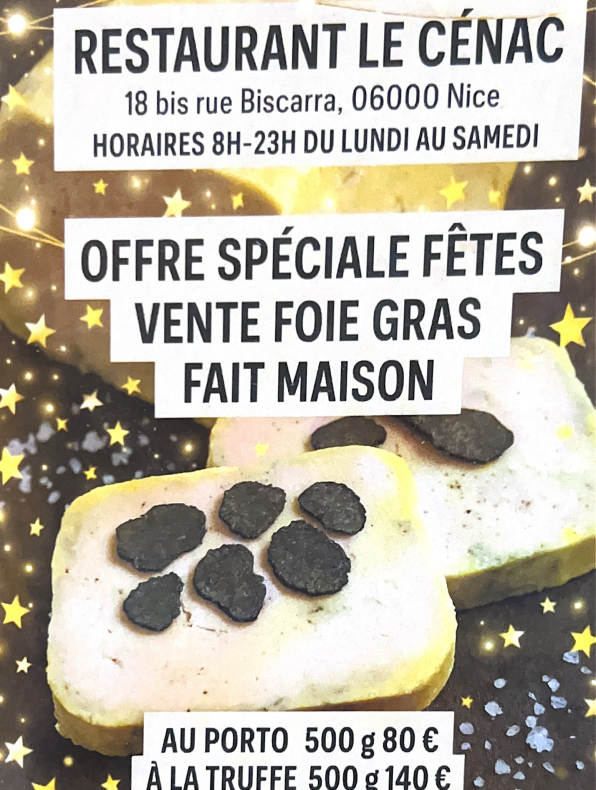 Foie gras maison au Porto et à la truffe à Nice Alpes Maritimes